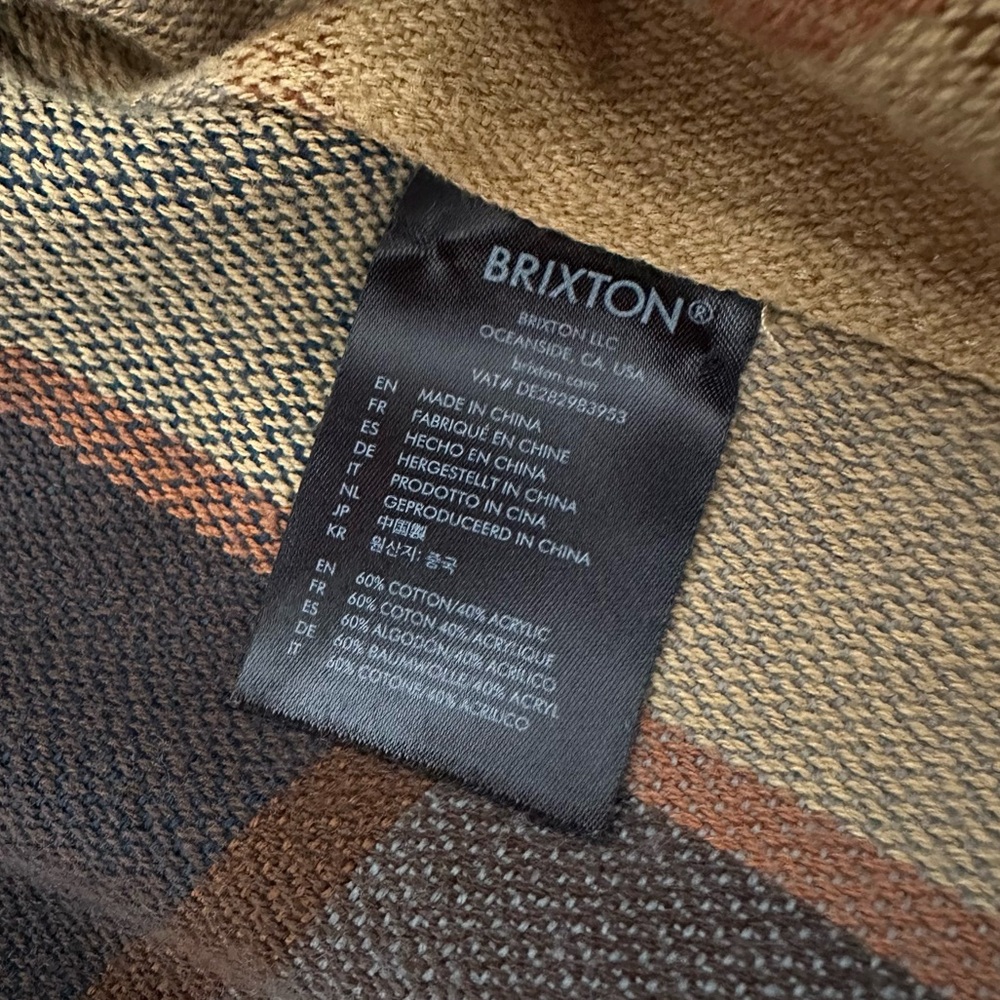 Brixton Flannel Long Sleeve Button Down Size Large - Picture 4 of 5